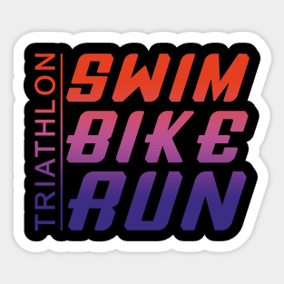 Swim Bike Run Triathlon Sticker